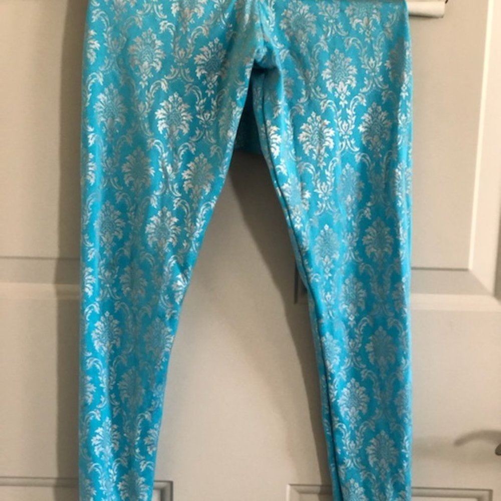 XS BlackMilk Wallpaper Sky Blue Leggings